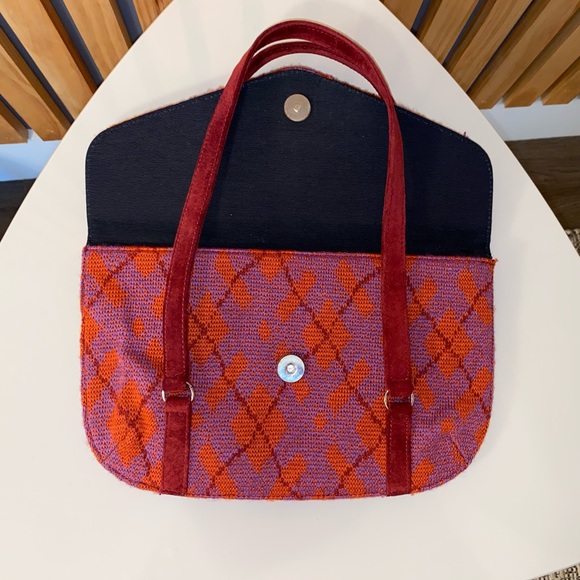 Authentic Jamin Puech crocheted handbag in orange and pink argyle - Picture 3 of 5